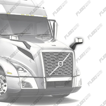 LH Hood Mirror Volvo VNL Chrome & Black with Heat – 2018-2025 (Gen 3) Driver Side OEM Replacement 84723681 - Fleet Pro Parts & Tires Inc.