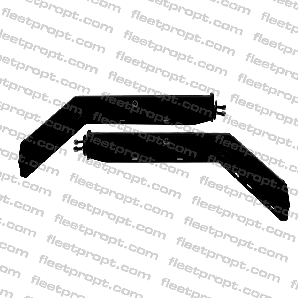 Hanger Pair with Spring loaded Steel Black 1 1/8'' Bolt Spacing 30" round tube style, 45° Universal. OEM: B673025WTBK, 562.417