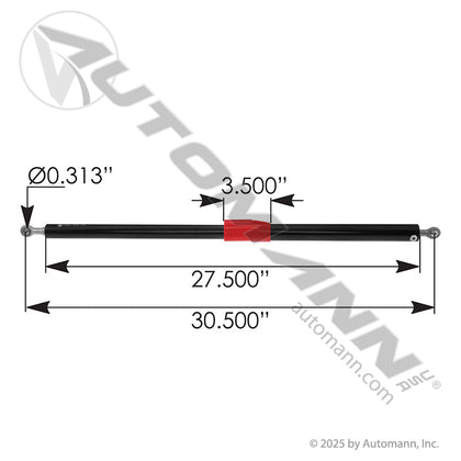Hood Strut Locking - 30.5in Extended, Kenworth T680 / Peterbilt 579 - Replaces L71-6017 L716017 A99609 A99609 - Automann - FLEETPRO PARTS & TIRES