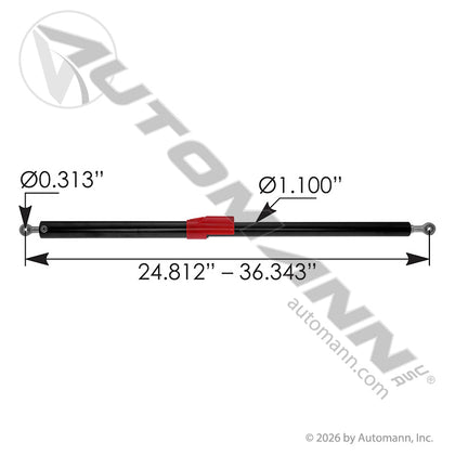 Hood Lift Strut Peterbilt 579 - 923mm Extended 630mm Compressed - Peterbilt L71-6019 Stabilus 710085 A99619 A99619 - Automann - FLEETPRO PARTS & TIRES