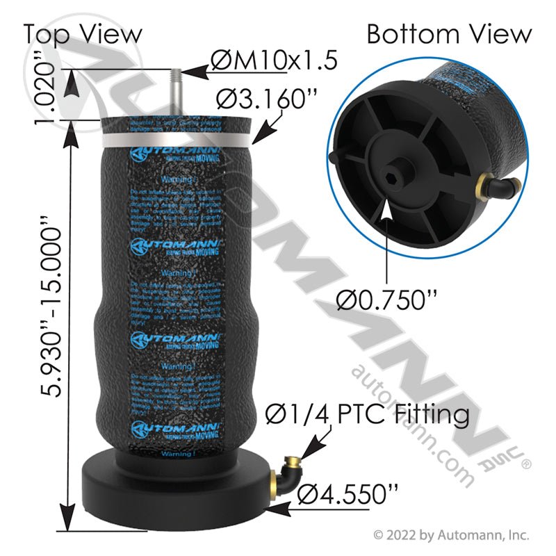 Volvo VNL Cabin Air Spring – Day Cab (2001 - Up) – Replaces 20530776 & 1S5 - 156 ABSZ70-2451 - Automann - FLEETPRO PARTS & TIRES