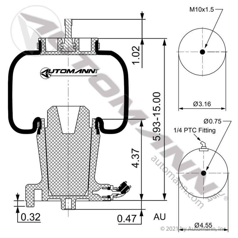 Volvo VNL Cabin Air Spring – Day Cab (2001-Up) – Replaces 20530776 & 1S5-156
