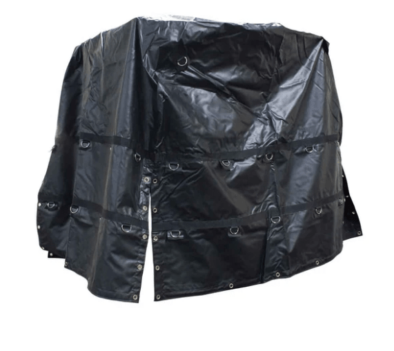6ft Vinyl Coil Tarp with 2 D - Ring Rows - 14oz Heavy - Duty Flatbed Trailer Cover - 6' x 6' x 6' CT6-6 - FleetPro - FLEETPRO PARTS & TIRES