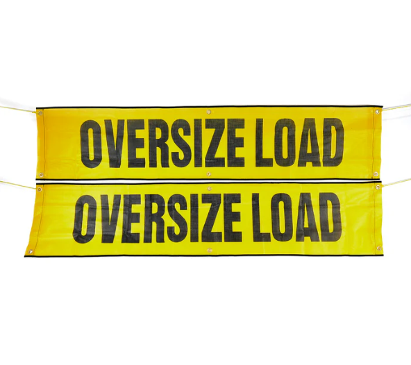 Oversize Load Banner 84"X 18" Mesh w/ Grommets & Bungee Cords