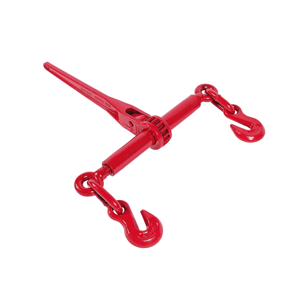 Ratchet Chain Binder for 5/16" - 3/8" Chains – 5,400 lbs WLL – Grade 70 & 80 Compatible – Heavy Duty Red Steel EBLB002 - FleetPro - FLEETPRO PARTS & TIRES