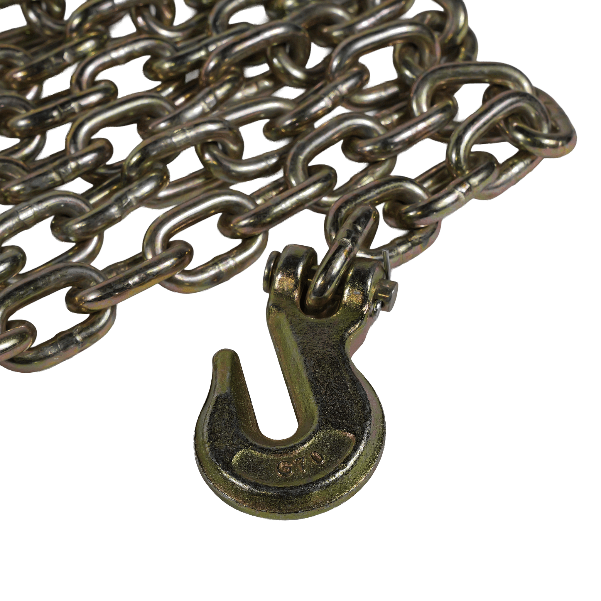 G70 3/8" x 20' Chains with Grab Hooks - 6,600 lb WLL Transport Chain EBLB030-20 - FleetPro - FLEETPRO PARTS & TIRES
