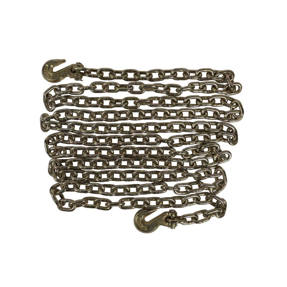 G70 3/8" x 20' Chains with Grab Hooks - 6,600 lb WLL Transport Chain EBLB030-20 - FleetPro - FLEETPRO PARTS & TIRES