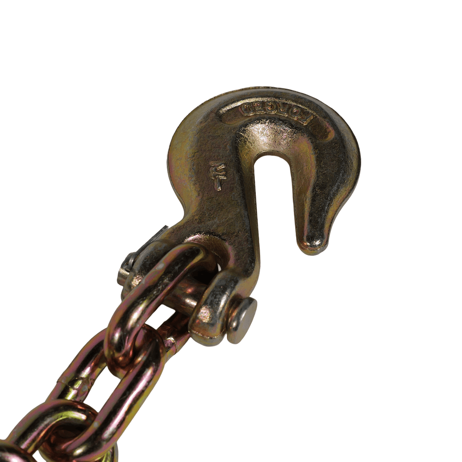 G70 1/2" x 20' Chains with Grab Hooks - Heavy - Duty 11,300 lb WLL Transport Chain EBLB031-20 - FleetPro - FLEETPRO PARTS & TIRES