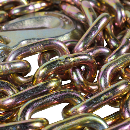 G70 1/2" x 20' Chains with Grab Hooks - Heavy - Duty 11,300 lb WLL Transport Chain EBLB031-20 - FleetPro - FLEETPRO PARTS & TIRES