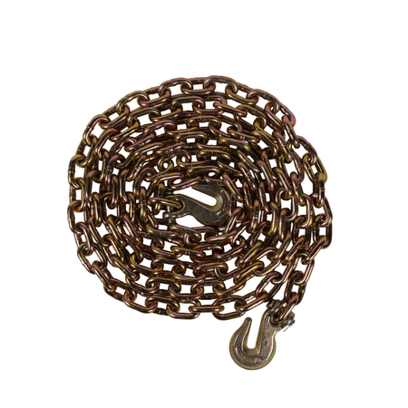 G70 1/2" x 20' Chains with Grab Hooks - Heavy - Duty 11,300 lb WLL Transport Chain EBLB031-20 - FleetPro - FLEETPRO PARTS & TIRES