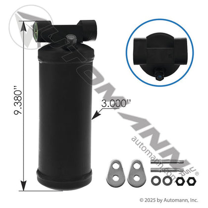 Everco HD OE A/C Receiver Drier - Volvo VNL & Mack - Volvo 82771584 MEI 7635 EVR908961 EVR908961 - Everco HD - FLEETPRO PARTS & TIRES