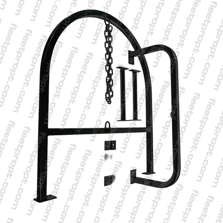 Truck Single Spare Tire Carrier Rack – Frame - Mounted Behind Cab Tire Holder with Bolt Kit F-23233 - FleetPro - FLEETPRO PARTS & TIRES