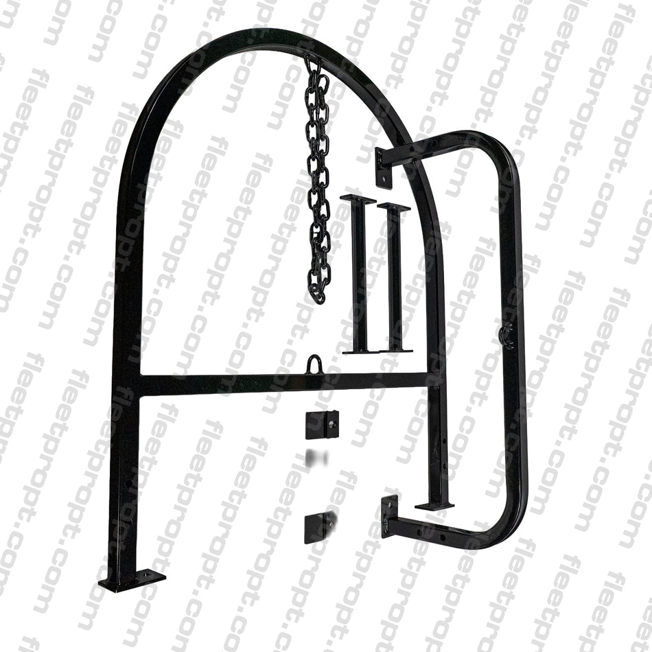 Truck Single Spare Tire Carrier Rack – Frame - Mounted Behind Cab Tire Holder with Bolt Kit F-23233 - FleetPro - FLEETPRO PARTS & TIRES