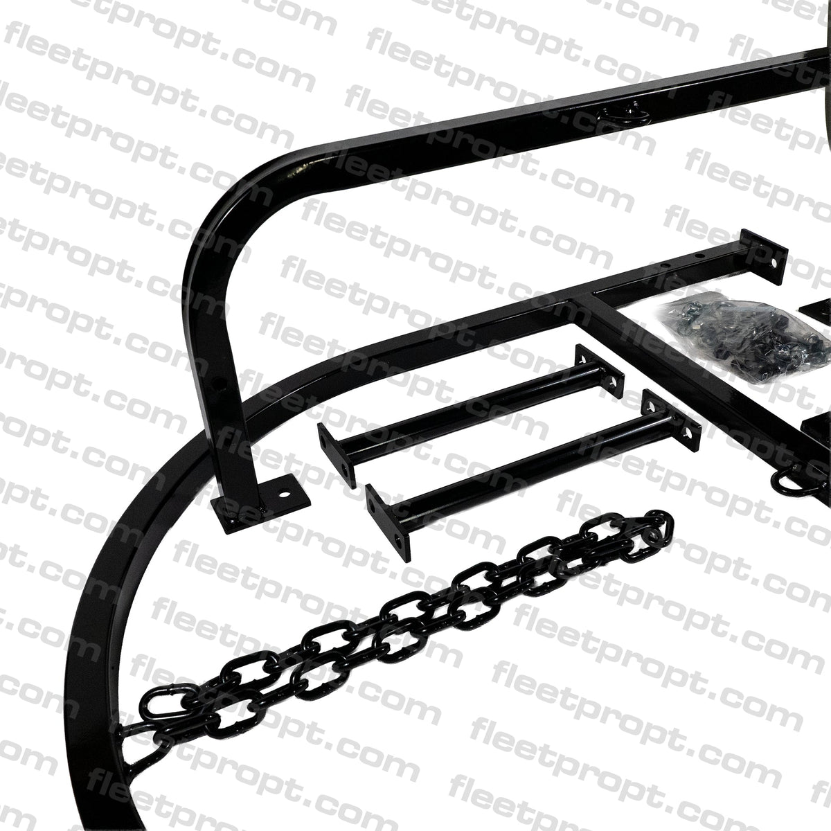 Truck Single Spare Tire Carrier Rack – Frame - Mounted Behind Cab Tire Holder with Bolt Kit F-23233 - FleetPro - FLEETPRO PARTS & TIRES