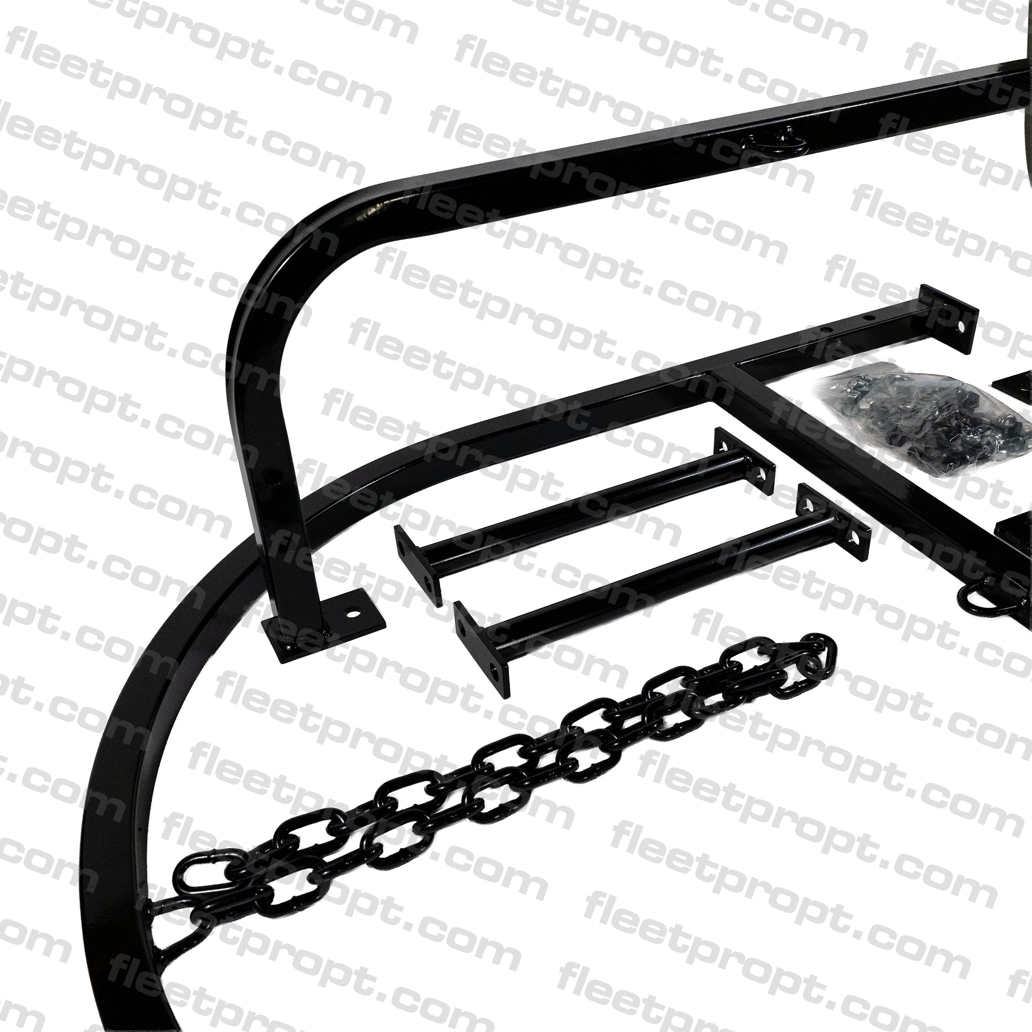 Truck Single Spare Tire Carrier Rack – Frame - Mounted Behind Cab Tire Holder with Bolt Kit F-23233 - FleetPro - FLEETPRO PARTS & TIRES