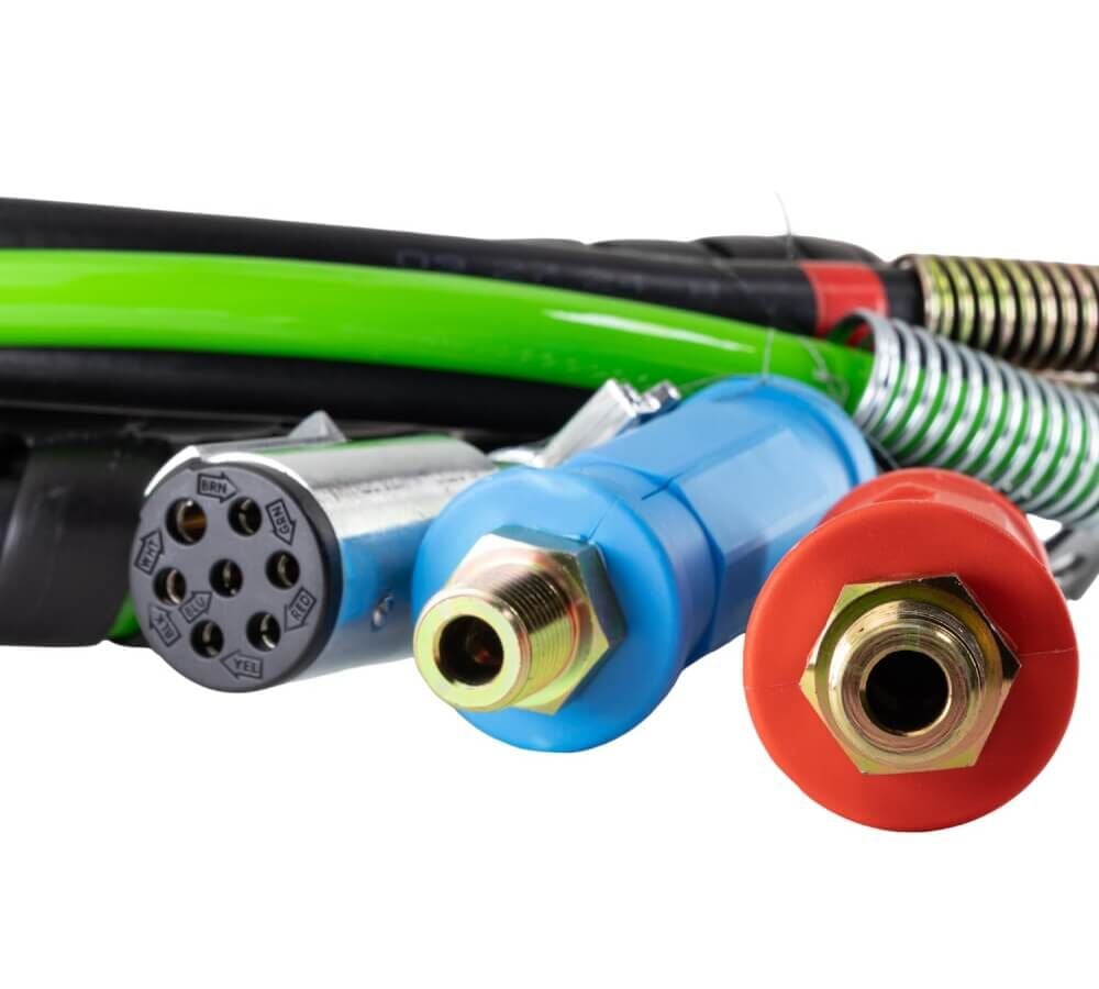 3 - in - 1 Semi Truck Air Line & ABS Power Kit 12ft – Heavy - Duty Rubber Hose Assembly F-2411 - FleetPro - FLEETPRO PARTS & TIRES
