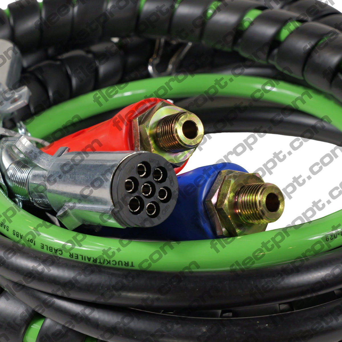 3 - in - 1 Semi Truck Air Line & ABS Power Kit 15ft – Heavy - Duty Rubber Hose Assembly F-2412 - FleetPro - FLEETPRO PARTS & TIRES