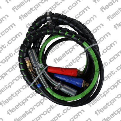3 - in - 1 Semi Truck Air Line & ABS Power Kit 15ft – Heavy - Duty Rubber Hose Assembly F-2412 - FleetPro - FLEETPRO PARTS & TIRES
