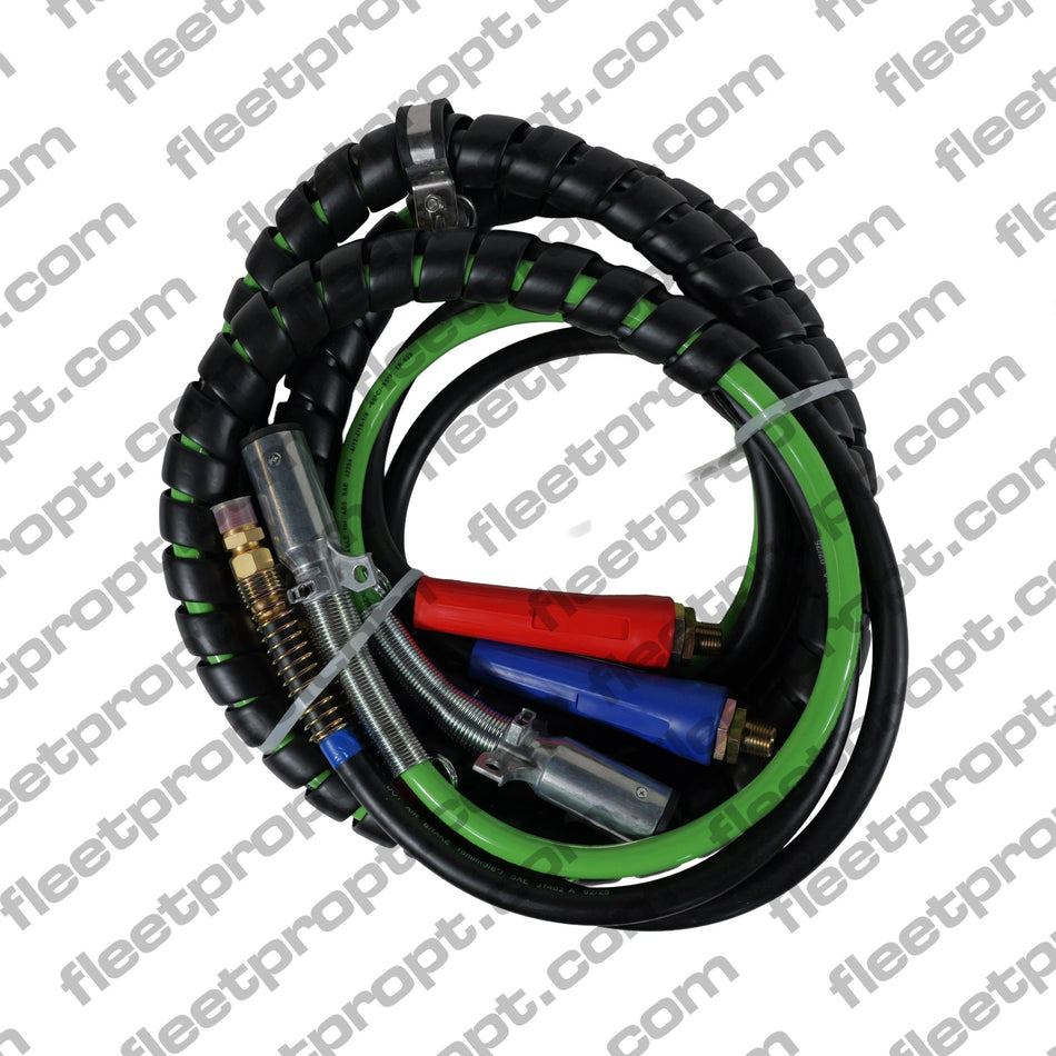 3 - in - 1 Semi Truck Air Line & ABS Power Kit 15ft – Heavy - Duty Rubber Hose Assembly F-2412 - FleetPro - FLEETPRO PARTS & TIRES
