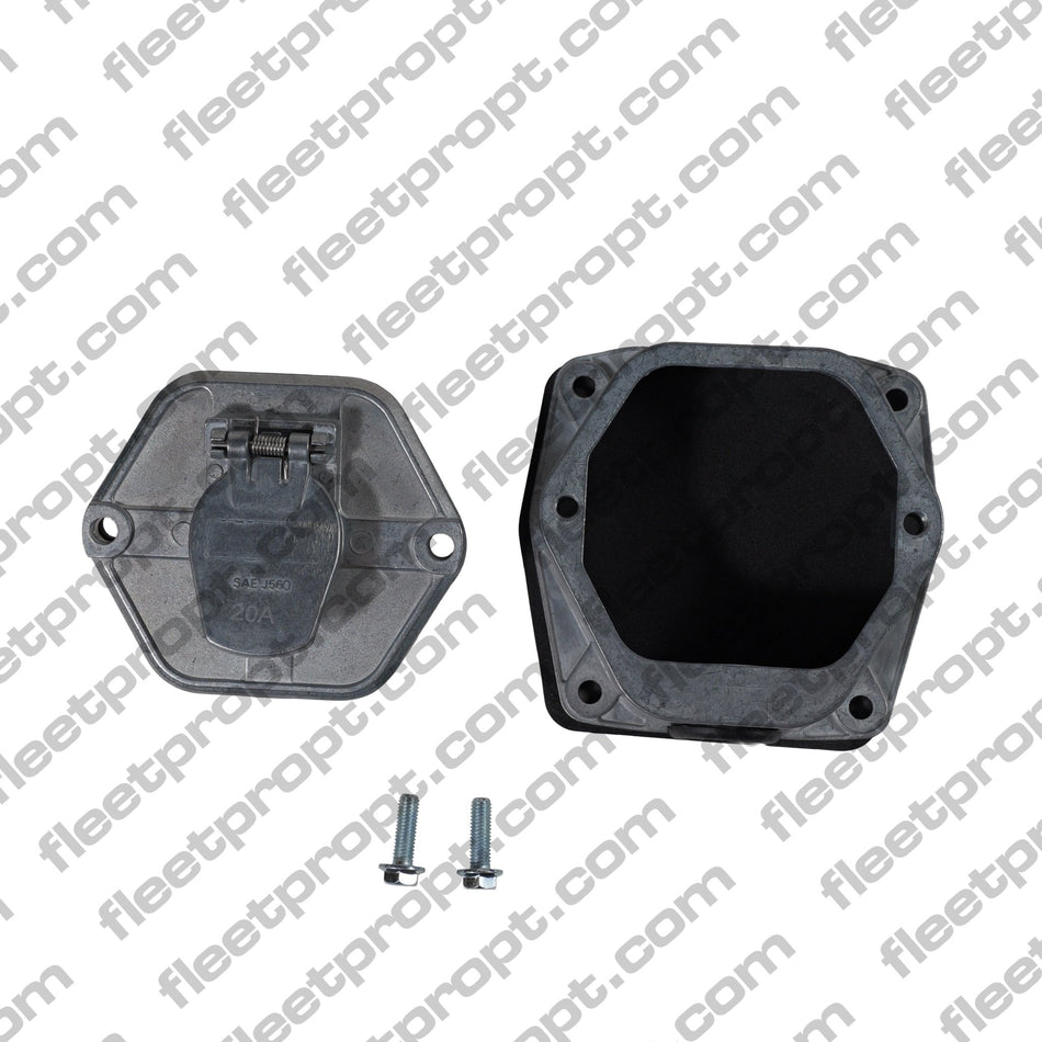 7 - Way Metal Electrical Socket with Solid Pins – Truck & Trailer Connector – Replaces Phillips 60 - 2526UT F-248 - FleetPro - FLEETPRO PARTS & TIRES