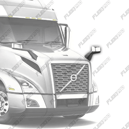 LH Hood Mirror Volvo VNL Chrome & Black with Heat – 2018 - 2025 (Gen 3) Driver Side OEM Replacement 84723681 F-3023A-LS32 - FleetPro - FLEETPRO PARTS & TIRES