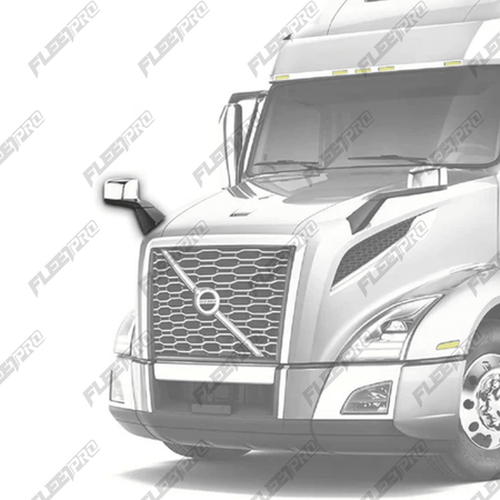 Volvo VNL Hood Mirror (2018–2025 Gen 3) – Passenger Side Chrome & Black Heated Assembly – Replaces 84723683 F-3023A-RS32 - FleetPro - FLEETPRO PARTS & TIRES