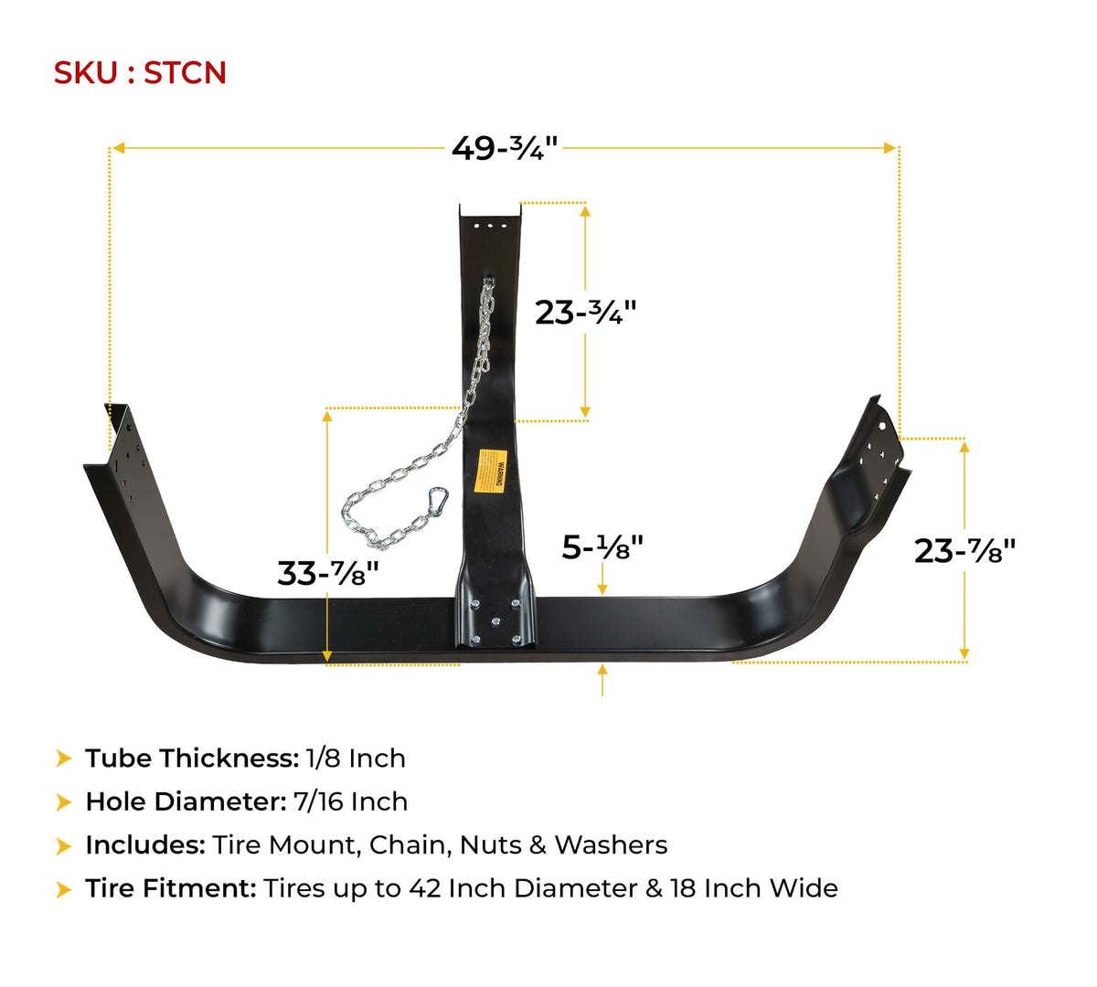 Trailer Spare Tire Mount – Nash Style Underbody Carrier – Fits Up to 42" Tires F01011BS199 - FleetPro - FLEETPRO PARTS & TIRES