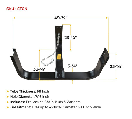 Trailer Spare Tire Mount – Nash Style Underbody Carrier – Fits Up to 42" Tires F01011BS199 - FleetPro - FLEETPRO PARTS & TIRES