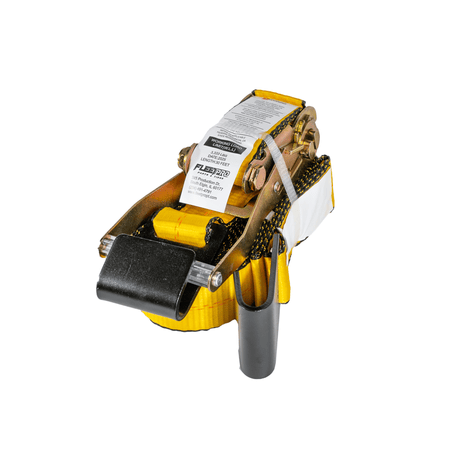 Ratchet Strap (2" x 30') with Flat Hook – 2 - Pack Heavy - Duty Yellow Tie - Downs – 3,333 lb WLL FL001 - FleetPro - FLEETPRO PARTS & TIRES
