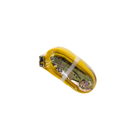E - Track Ratchet Strap (2" x 12') with Spring Fittings – Yellow Heavy - Duty Cargo Tie - Down – 1,467 lb WLL FL002 - FleetPro - FLEETPRO PARTS & TIRES
