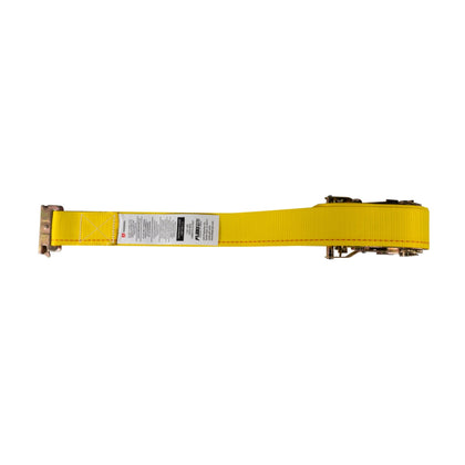 E - Track Ratchet Strap (2" x 12') with Spring Fittings – Yellow Heavy - Duty Cargo Tie - Down – 1,467 lb WLL FL002 - FleetPro - FLEETPRO PARTS & TIRES