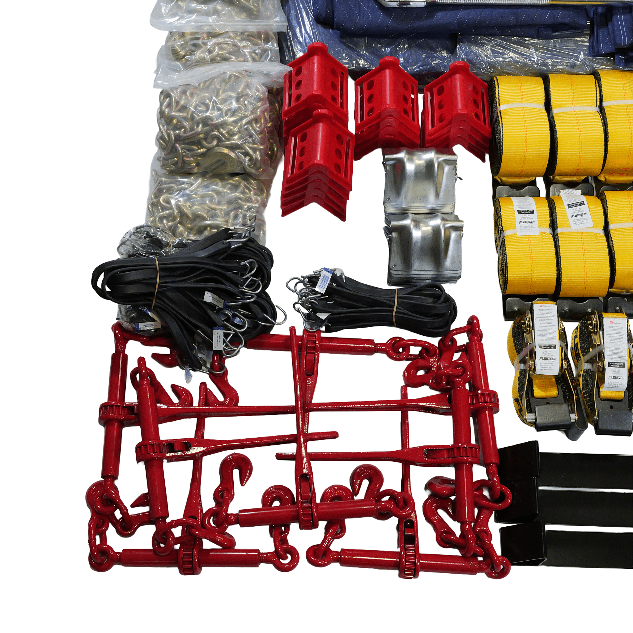 Flatbed Step Deck Economy Set – Essential Cargo Securement & Tarping Kit Flatbed-Economy - FleetPro - FLEETPRO PARTS & TIRES