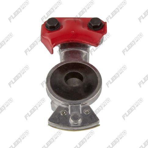 Red Emergency Brake Gladhand - Straight Mount (1/2" Female Pipe Thread) FP-11451 - FleetPro - FLEETPRO PARTS & TIRES