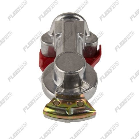 Red Emergency Brake Gladhand - Straight Mount (1/2" Female Pipe Thread) FP-11451 - FleetPro - FLEETPRO PARTS & TIRES