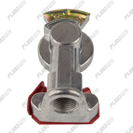 Red Emergency Brake Gladhand - Straight Mount (1/2" Female Pipe Thread) FP-11451 - FleetPro - FLEETPRO PARTS & TIRES
