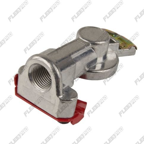 Red Emergency Brake Gladhand - Straight Mount (1/2" Female Pipe Thread) FP-11451 - FleetPro - FLEETPRO PARTS & TIRES