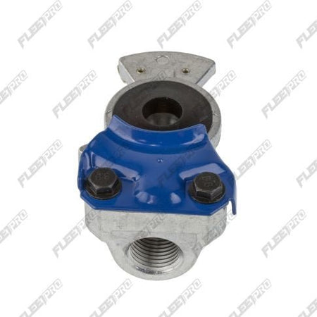 Blue Service Brake Gladhand - Straight Mount (1/2" Female Pipe Thread) FP-11452 - FleetPro - FLEETPRO PARTS & TIRES
