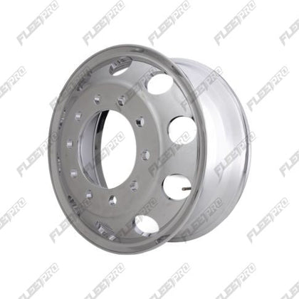 Polished Aluminum 22.5 Truck Wheel - 22.5" x 8.25" Hub Pilot - High Mirror Finish FP-88367X - FleetPro - FLEETPRO PARTS & TIRES