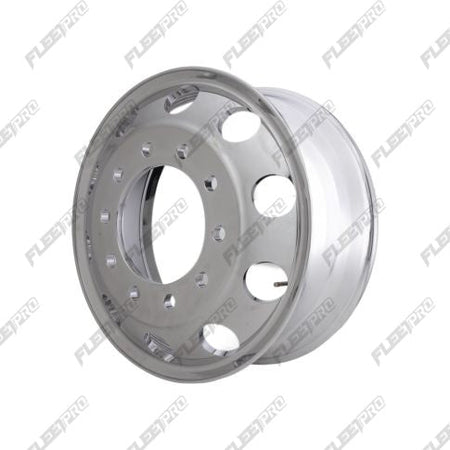 Polished Aluminum 22.5 Truck Wheel - 22.5" x 8.25" Hub Pilot - High Mirror Finish FP-88367X - FleetPro - FLEETPRO PARTS & TIRES