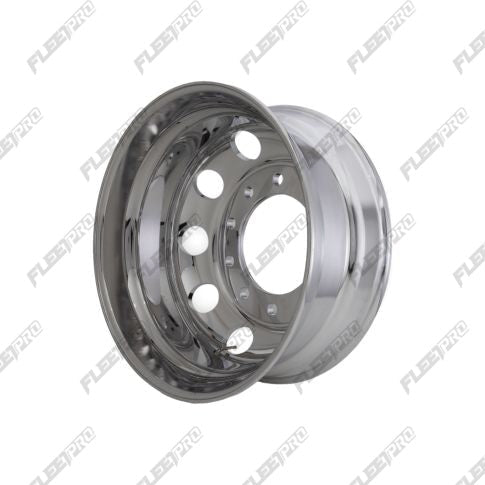 Polished Aluminum 22.5 Truck Wheel - 22.5" x 8.25" Hub Pilot - High Mirror Finish FP-88367X - FleetPro - FLEETPRO PARTS & TIRES