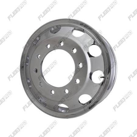 Polished Aluminum 22.5 Truck Wheel - 22.5" x 8.25" Hub Pilot - High Mirror Finish FP-88367X - FleetPro - FLEETPRO PARTS & TIRES