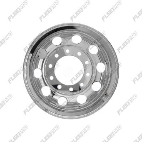 Polished Aluminum 22.5 Truck Wheel - 22.5" x 8.25" Hub Pilot - High Mirror Finish FP-88367X - FleetPro - FLEETPRO PARTS & TIRES