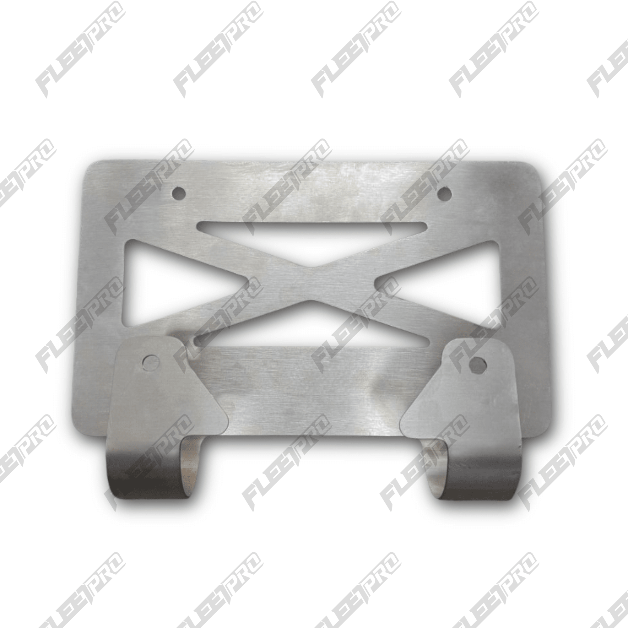 Deer Guard License Plate Holder – Silver Steel – Universal Bumper Mount FPH2025 - FleetPro - FLEETPRO PARTS & TIRES