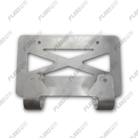 Deer Guard License Plate Holder – Silver Steel – Universal Bumper Mount FPH2025 - FleetPro - FLEETPRO PARTS & TIRES