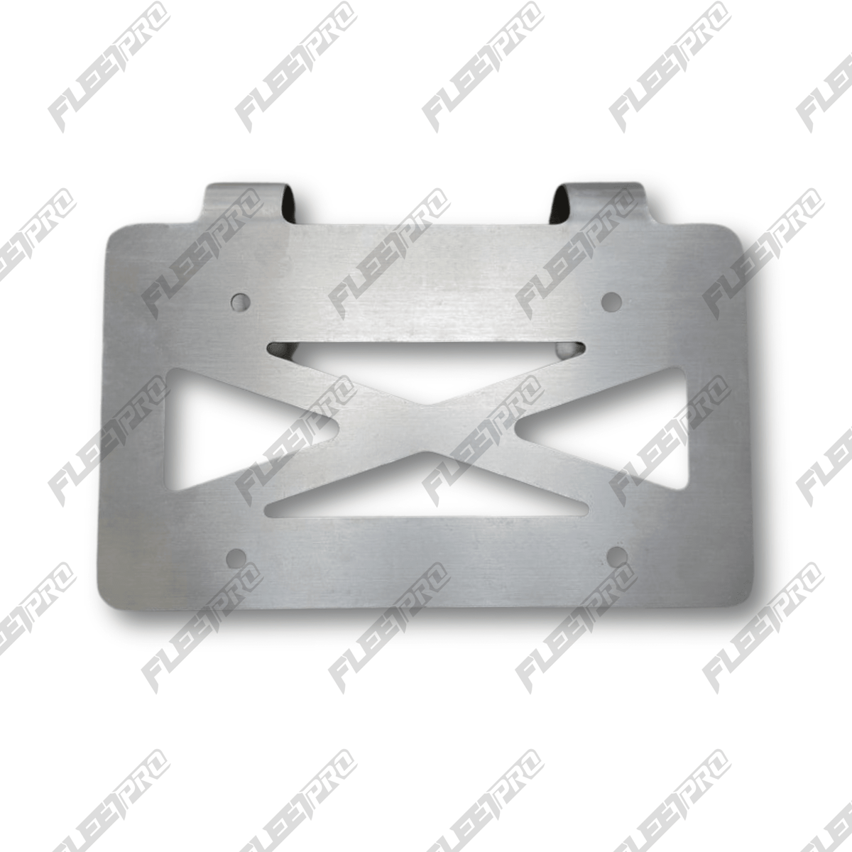 Deer Guard License Plate Holder – Silver Steel – Universal Bumper Mount FPH2025 - FleetPro - FLEETPRO PARTS & TIRES