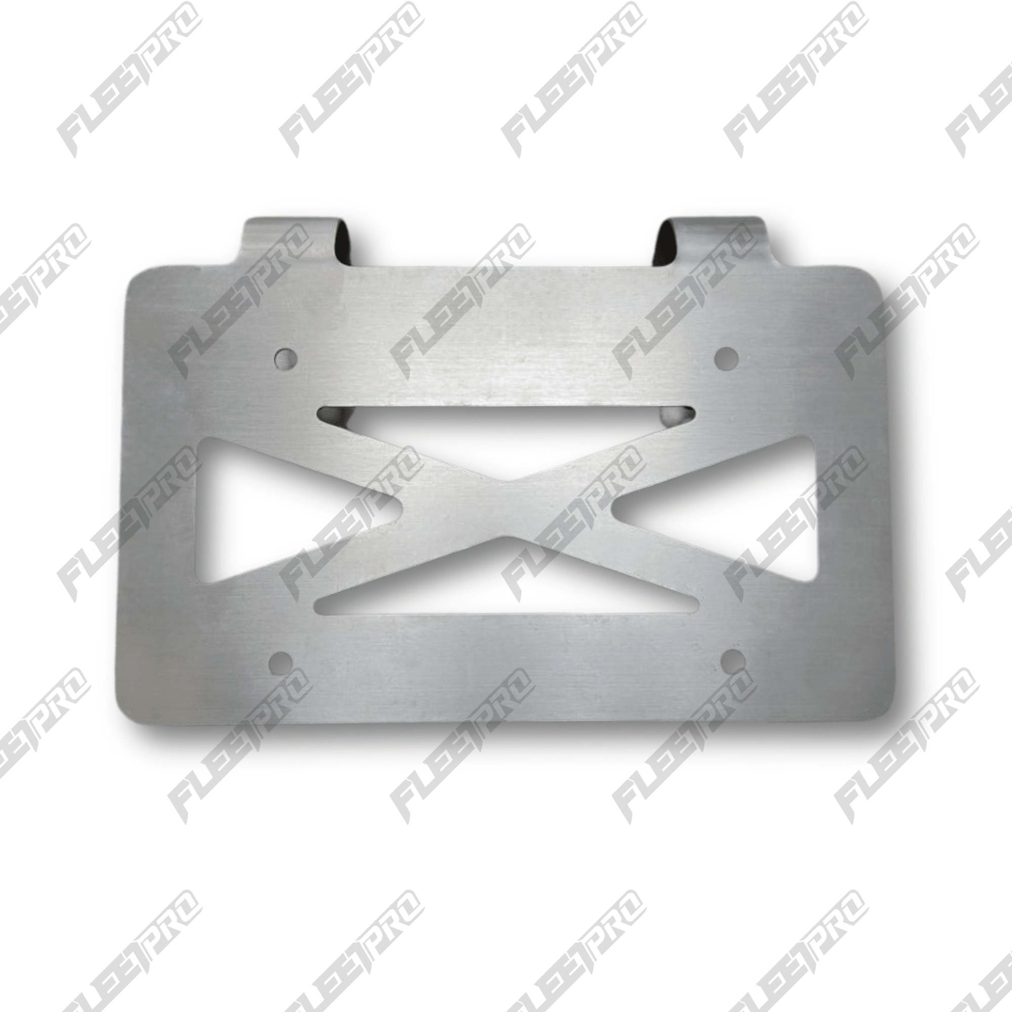 Deer Guard License Plate Holder – Silver Steel – Universal Bumper Mount FPH2025 - FleetPro - FLEETPRO PARTS & TIRES