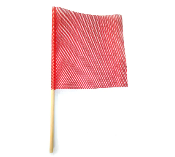 Vinyl Mesh Red Flag w/ Dowel