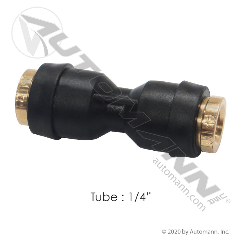 PLC Union Connector - DOT 1/4" Push-to-Connect Air Brake Fitting - Parker 32PTC-4 177.12C624