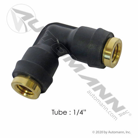 Push-to-Connect Union Elbow - DOT 1/4" 90 Degree Air Brake Fitting - Sloan S765PMT-4 Tectran QL1365-4 177.12C654