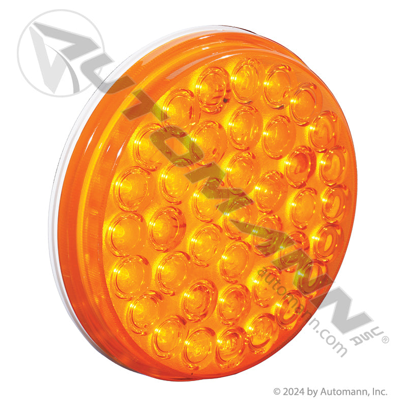 Front Park Turn LED Light - 4 Inch Round Amber PL-3 Grommet Mount - Truck-Lite 4050A Grote G4003 571.LD40A39